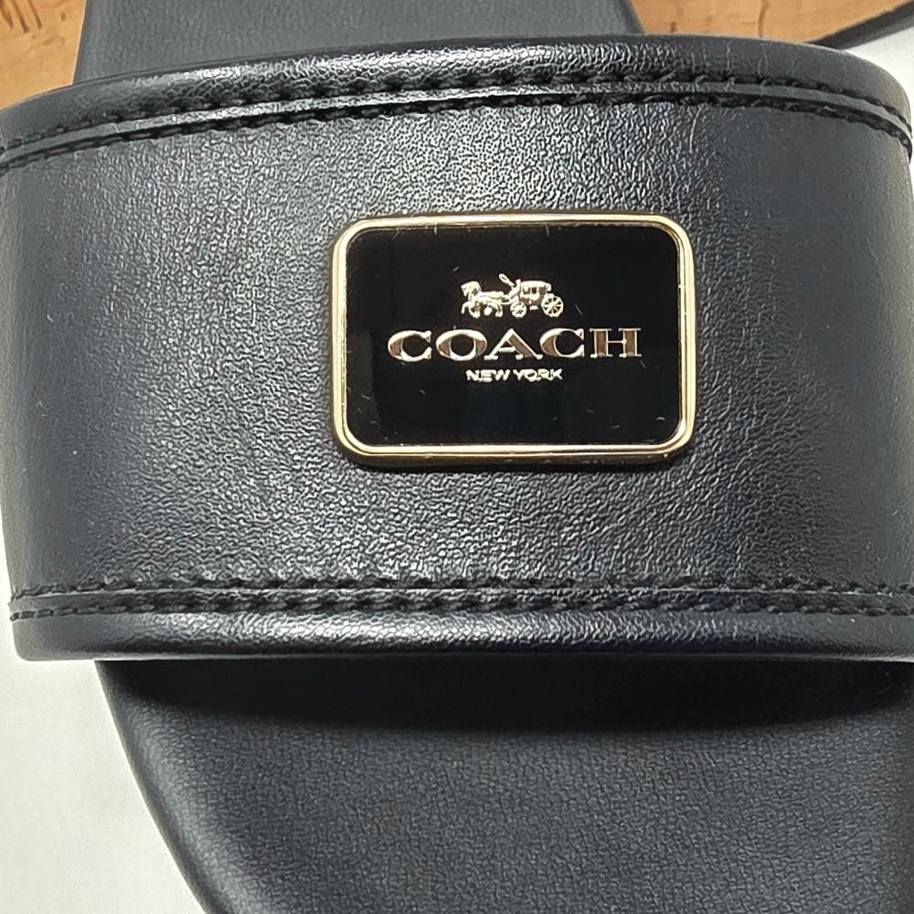 Coach Tullie Leather Platform Strap Sandal Black Women's Size 6.5 CR884 - Picture 8 of 16